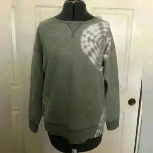 JUSTICE olive military green fleece tye-die long sleeve pullover youth 14-16